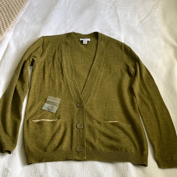 LOFT Sweaters - LOFT Green Cardigan Sweater V-Neck Knit